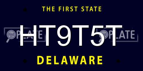 HT9T5T Delaware License Plate