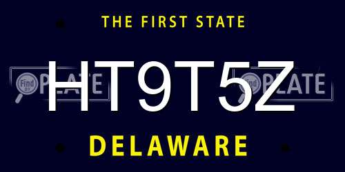 HT9T5Z Delaware License Plate