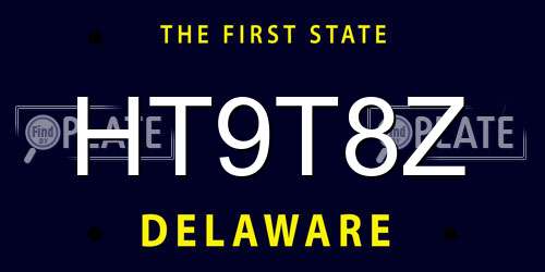 HT9T8Z Delaware License Plate