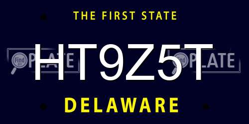 HT9Z5T Delaware License Plate