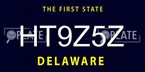 HT9Z5Z Delaware License Plate