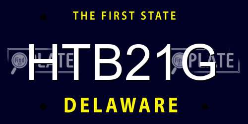 HTB21G Delaware License Plate