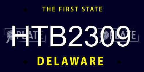 HTB2309 Delaware License Plate