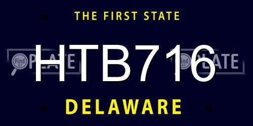 HTB716 Delaware License Plate