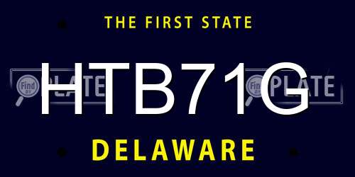 HTB71G Delaware License Plate
