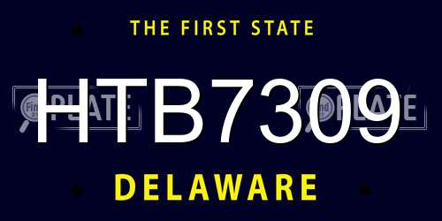 HTB7309 Delaware License Plate