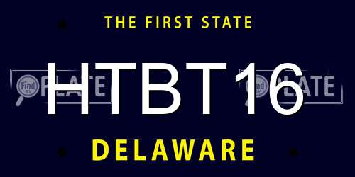 HTBT16 Delaware License Plate