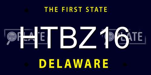 HTBZ16 Delaware License Plate