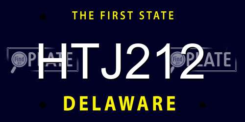 HTJ212 Delaware License Plate
