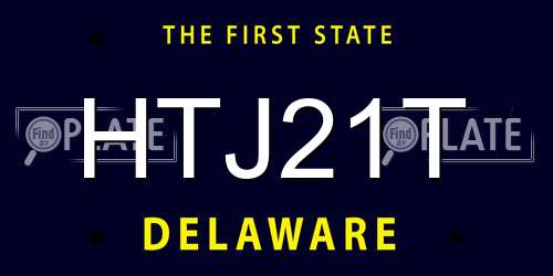HTJ21T Delaware License Plate