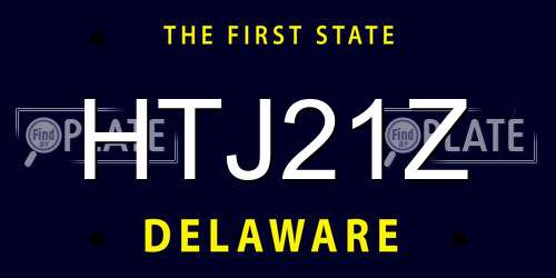 HTJ21Z Delaware License Plate