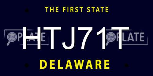 HTJ71T Delaware License Plate