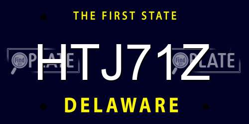 HTJ71Z Delaware License Plate