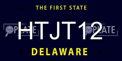 HTJT12 Delaware License Plate