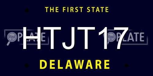 HTJT17 Delaware License Plate