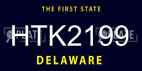 HTK2199 Delaware License Plate