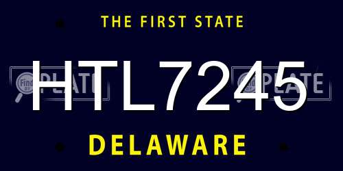 HTL7245 Delaware License Plate