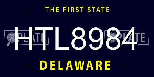 HTL8984 Delaware License Plate