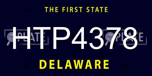 HTP4378 Delaware License Plate