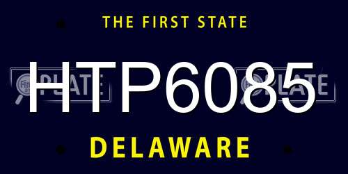 HTP6085 Delaware License Plate