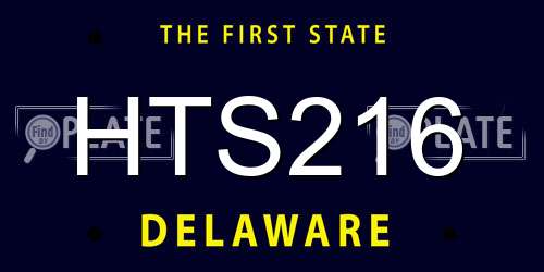 HTS216 Delaware License Plate