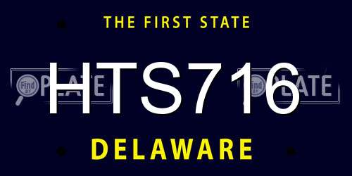 HTS716 Delaware License Plate