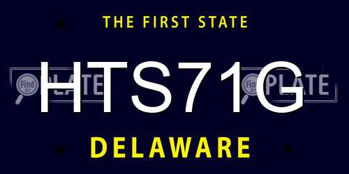HTS71G Delaware License Plate