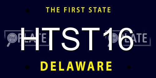 HTST16 Delaware License Plate