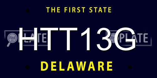 HTT13G Delaware License Plate