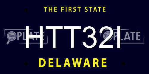 HTT32I Delaware License Plate