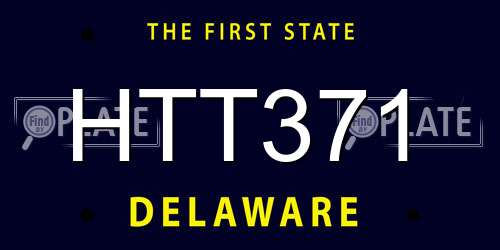 HTT371 Delaware License Plate