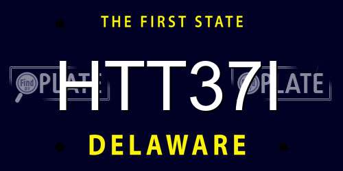 HTT37I Delaware License Plate