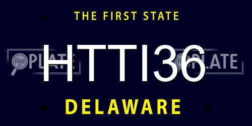 HTTI36 Delaware License Plate