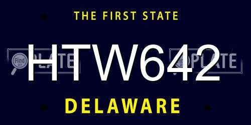 HTW642 Delaware License Plate