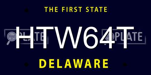 HTW64T Delaware License Plate