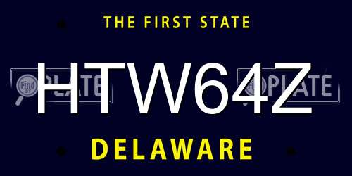 HTW64Z Delaware License Plate