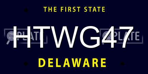 HTWG47 Delaware License Plate