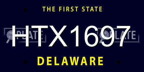 HTX1697 Delaware License Plate