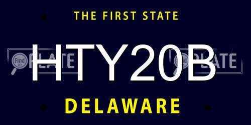 HTY20B Delaware License Plate
