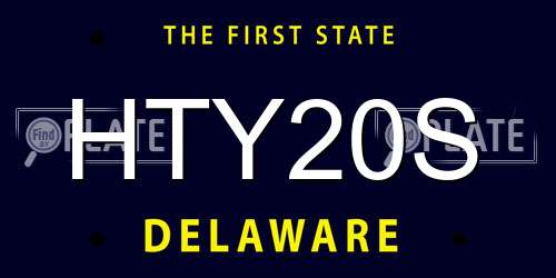 HTY20S Delaware License Plate