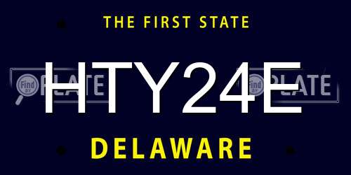 HTY24E Delaware License Plate