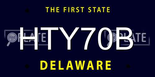 HTY70B Delaware License Plate