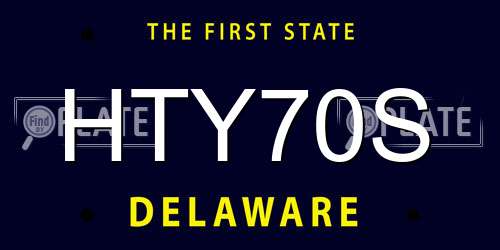HTY70S Delaware License Plate