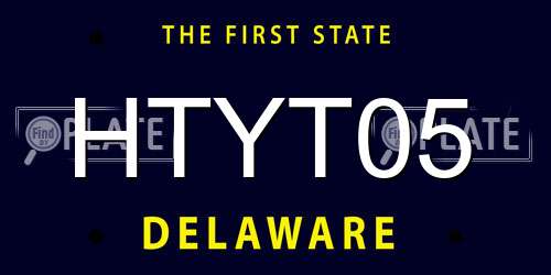 HTYT05 Delaware License Plate