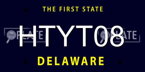 HTYT08 Delaware License Plate