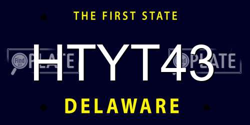 HTYT43 Delaware License Plate