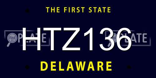 HTZ136 Delaware License Plate