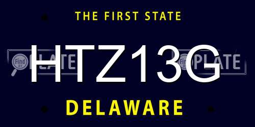 HTZ13G Delaware License Plate