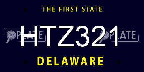 HTZ321 Delaware License Plate