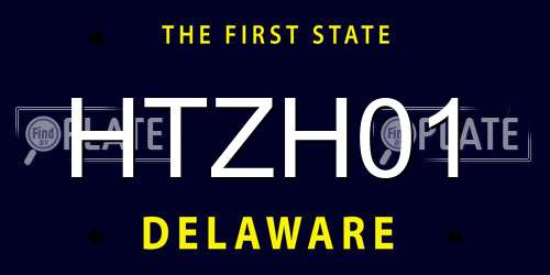 HTZH01 Delaware License Plate